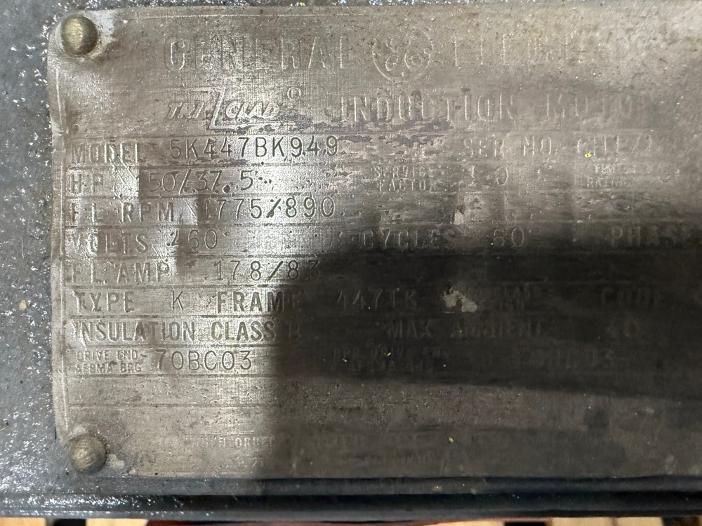 125/37.5 HP 1750/825 RPM General Electric, Frame 447TS, TEFC, 460 Volts - Image 3