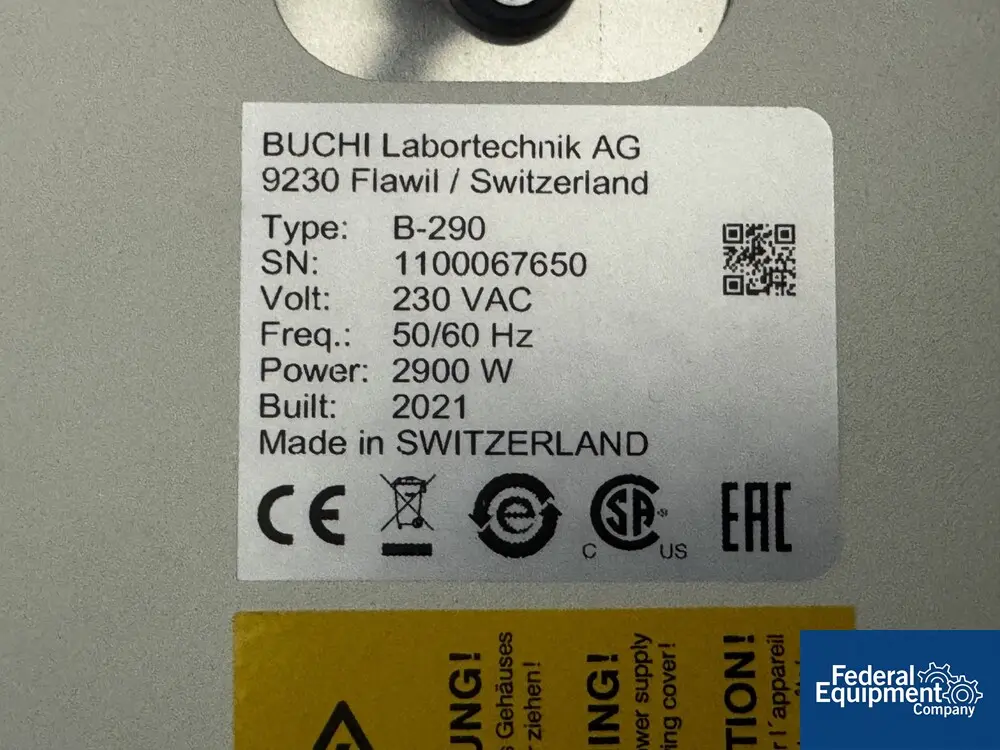 Buchi #B-290, Mini Spray Dryer, w/ glassware - Image 2