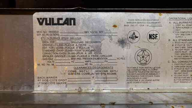 Vulcan #VG36, Oven, Stainless Steel 6 Burner, Commercial Gas Range Stove - Image 4