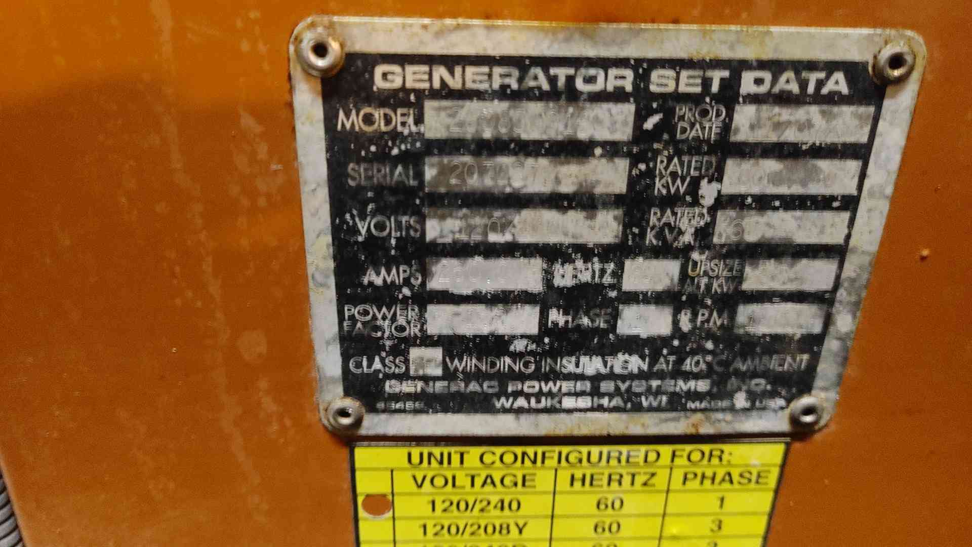 60 KW Generac, Diesel Generator, Mitsubishi, 1Ph, 468 Hrs, AS IS - Image 7