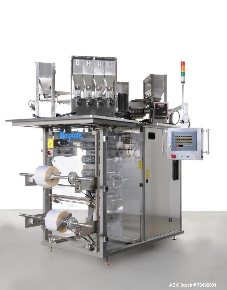 Wrap-Ade #V-612, Vertical Form Fill Seal Machine, 60/320 PPM, 16 Vibratory Feeders, Stainless Steel, 8 - Image 1