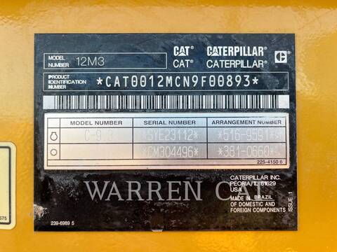 Caterpillar 12M3, Motor Grader, 4769 hours, S/N: N9F00893, 2018 - Image 6