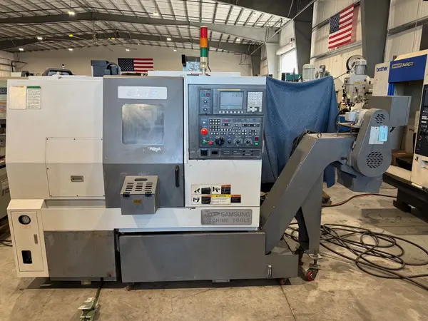 Samsung #SL-15, CNC lathe, 17" swing, 2.09" bore, 11.8" centers, 10 station, A2-5, Fanuc Oi-TF, tool - Image 2