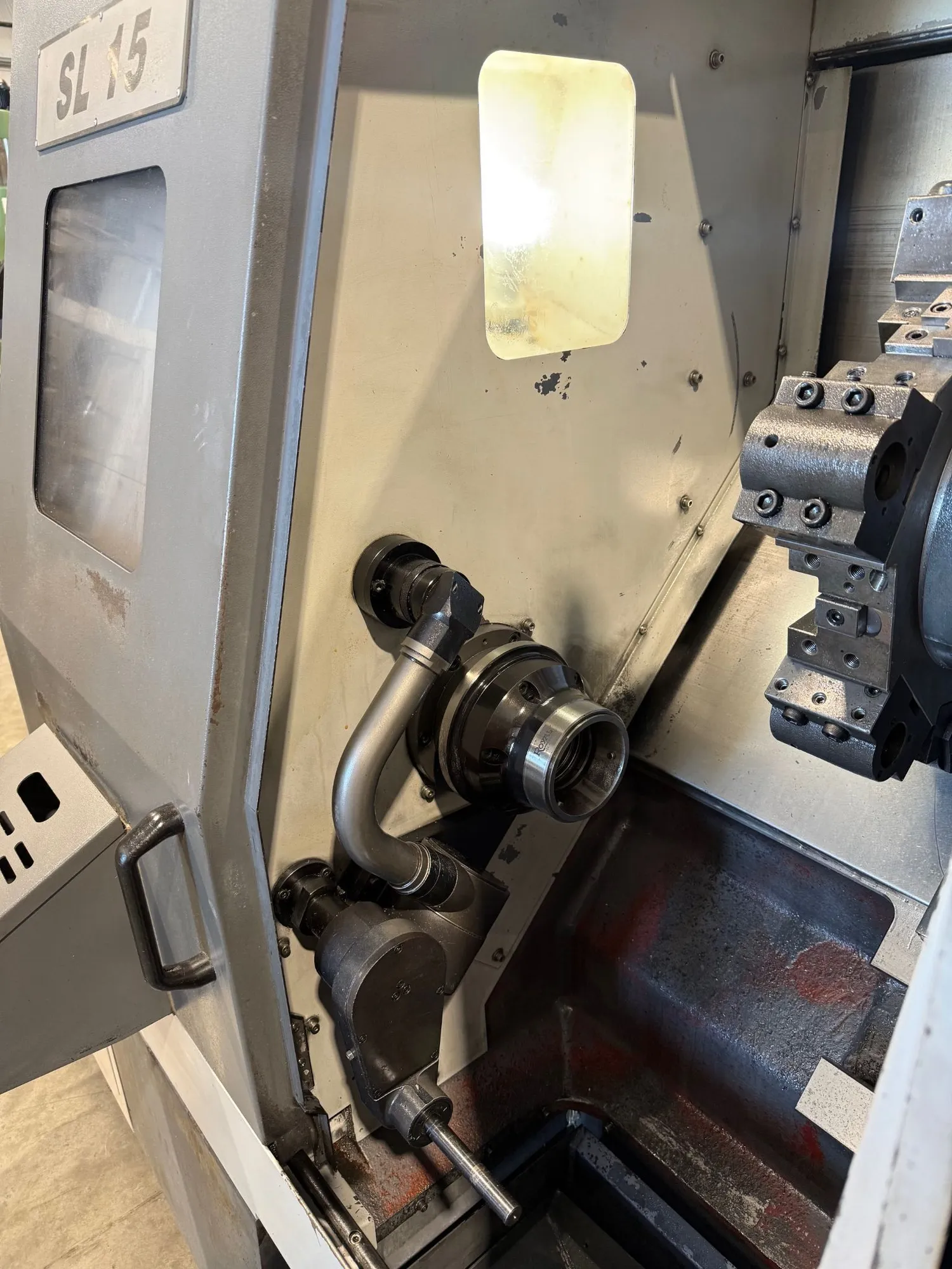Samsung #SL-15, CNC lathe, 17" swing, 2.09" bore, 11.8" centers, 10 station, A2-5, Fanuc Oi-TF, tool - Image 10