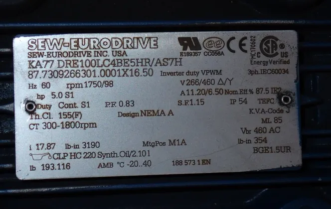 18" Motion Index Drives #RT-400-12-360-RH-CV-100-6, Indexer, 5 HP, 1750/98 RPM, 266/460 V, 2015 - Image 5