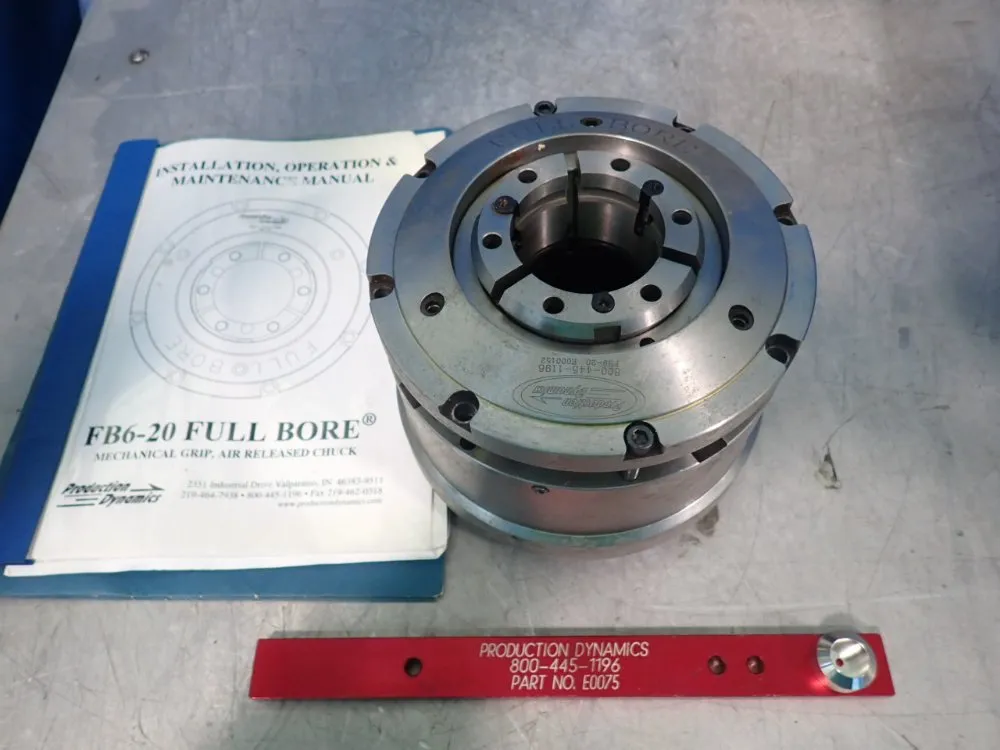 6.5" Production Dynamic #FB6-20, Mechanical Grip Air Released Chuck, 2.25" I.D. - Image 1