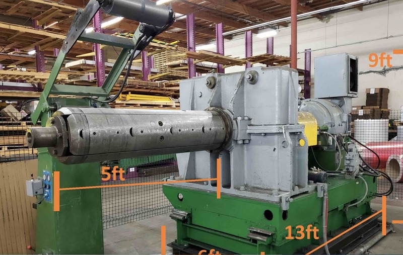 20000 lb. Production Machinery, mandrel uncoiler, 60" width, 15"-21" ID, 72" outside dimensions, hydraulic - Image 1