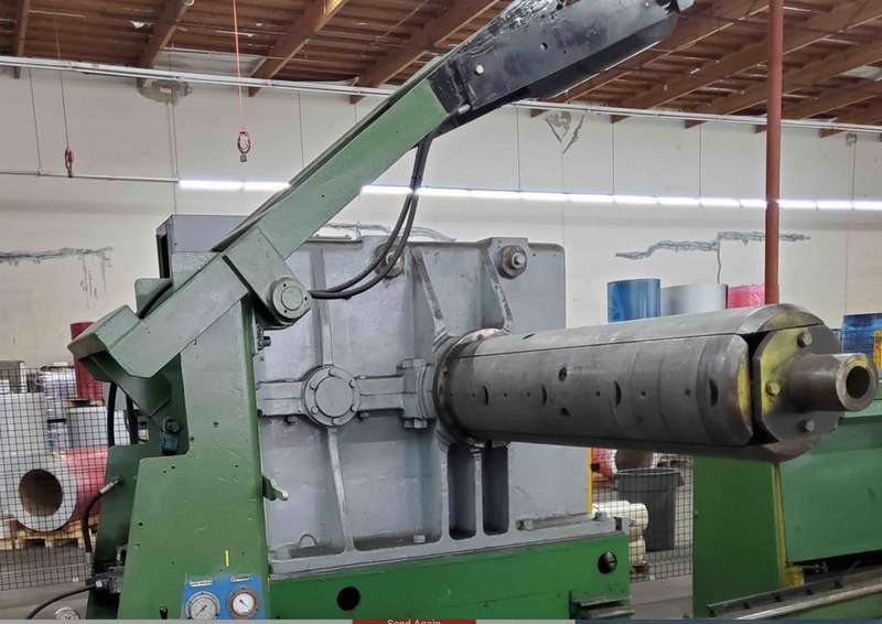 20000 lb. Production Machinery, mandrel uncoiler, 60" width, 15"-21" ID, 72" outside dimensions, hydraulic - Image 2