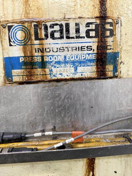 60" x 0.25" Dallas #DRFS-860, Heavy-Duty Servo Feed/Straightener Combination - Image 5