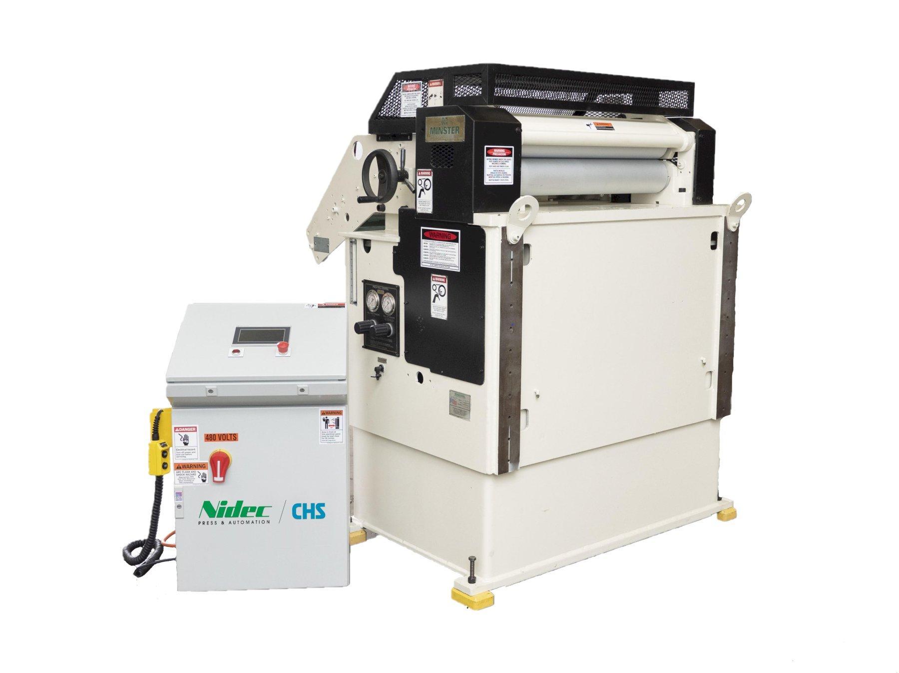 32" x .11" Minster #MEF5-32, servo feeder, 5" feed roll, entry cascade loop support rollers, adj passline - Image 7
