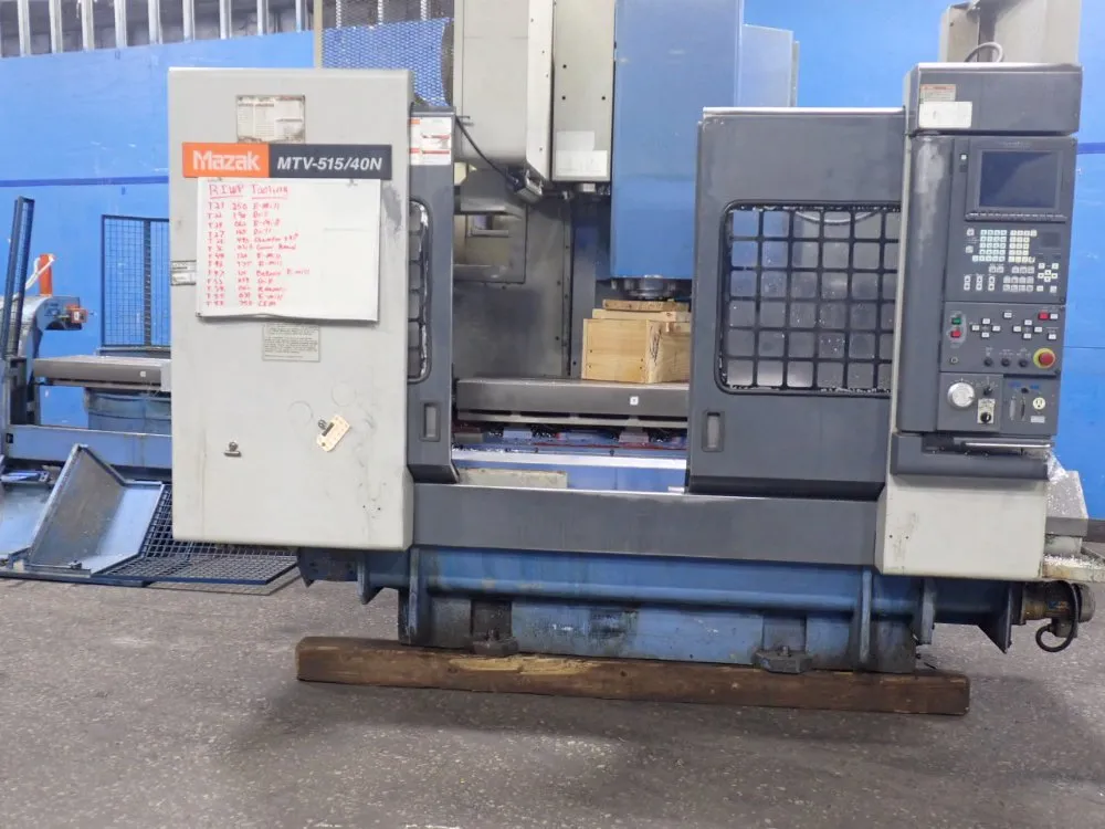 Mazak #MTV-515/40N, CNC Vertical Machining Center, w/Chip Conveyor, 640M Controller, (2) 21" x 51" T-Slot - Image 2