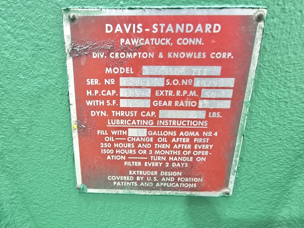 105 HP, Davis Standard #350H-III, gearbox, 17.36:1 ratio, 1.5 service factor, came off 3.5" extruder - Image 2