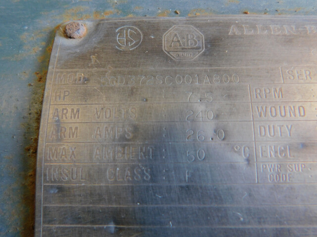 7 HP 1150/2000 RPM GE Allen-Bradley #5CD3, DC, 240 Volts, TENV, Shunt, CD2812ATZ - Image 5