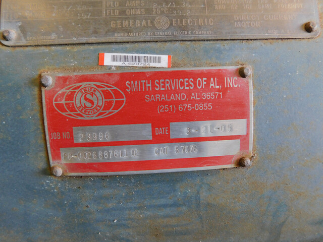 7 HP 1150/2000 RPM GE Allen-Bradley #5CD3, DC, 240 Volts, TENV, Shunt, CD2812ATZ - Image 8