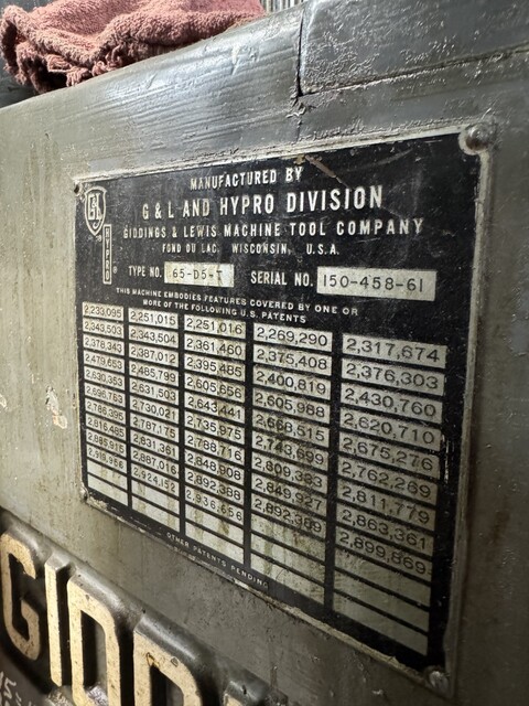 No. 65-D5-T Gidding & Lewis horizontal boring mill Hypro, 5" spindle, 60" x 120" Table, 975 RPM, Table Type - Image 4