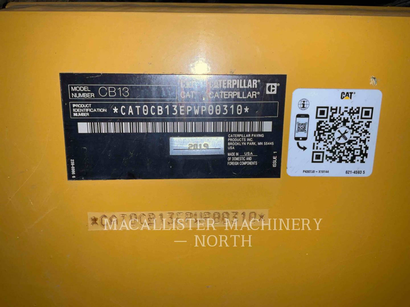 Caterpillar CB13, Twin Drum Roller, 4136 hours, S/N: PWP00310, 2019 - Image 8