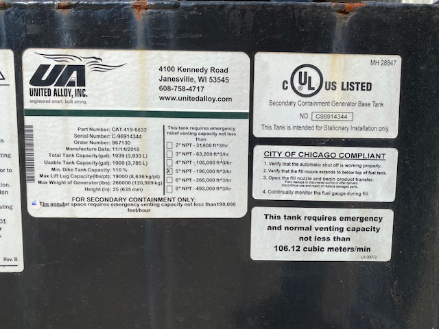 400 KW Caterpillar #C13, diesel generator set, 277/480 Volts, 3-phase, 1371 hours, 609 HP @ 1800 RPM, Tier 3 - Image 9