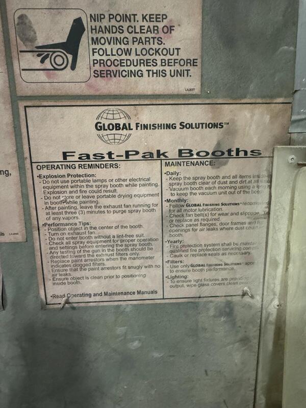 Global, Spray Booth, 100" x 116" x 183", Nordson collector, Gema guns 2x - Image 3
