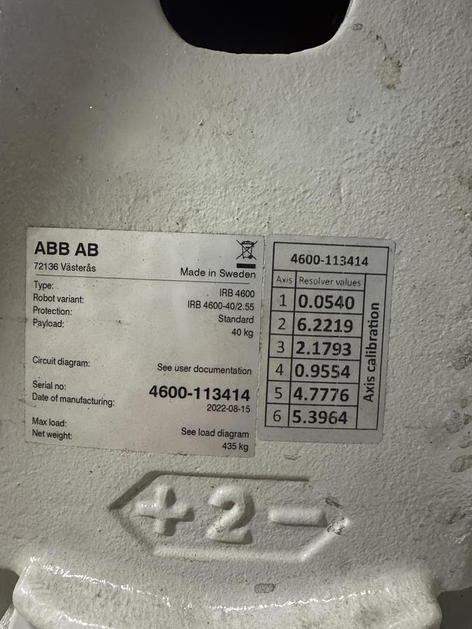 ABB, IRB 4600-40/2.55, 6-Axis robot with IRC5 controller, 40 Kg payload, 2550mm reach, like new, 2022 - Image 3