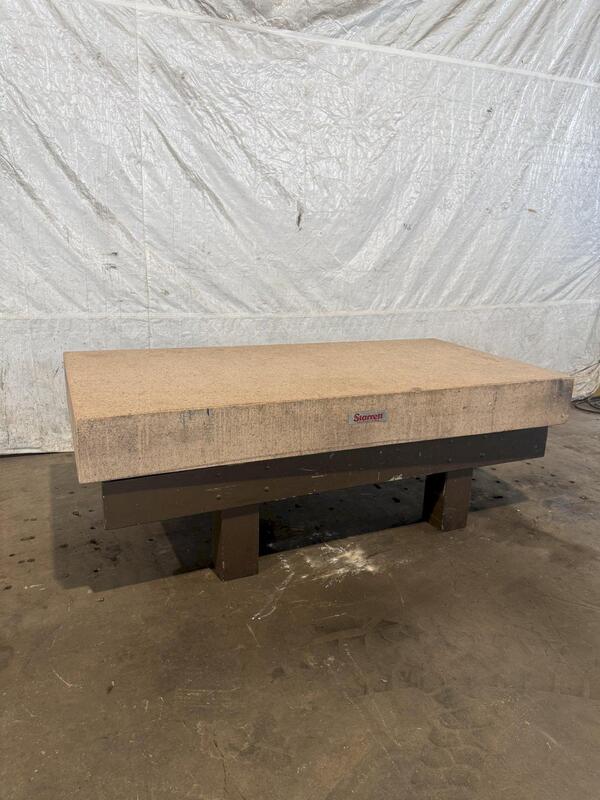 48" x 96" x 10" Starret, pink granite surface plate w/ stand, 33" floor to table - Image 1