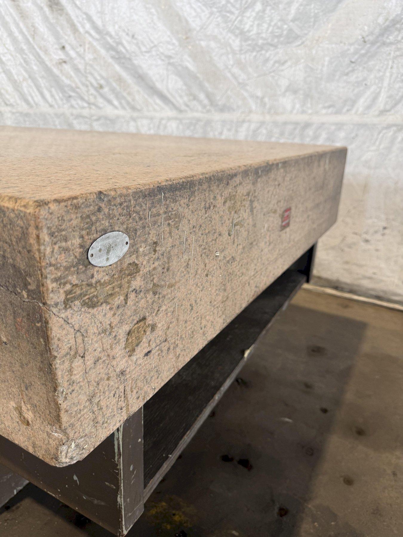 48" x 96" x 10" Starret, pink granite surface plate w/ stand, 33" floor to table - Image 4