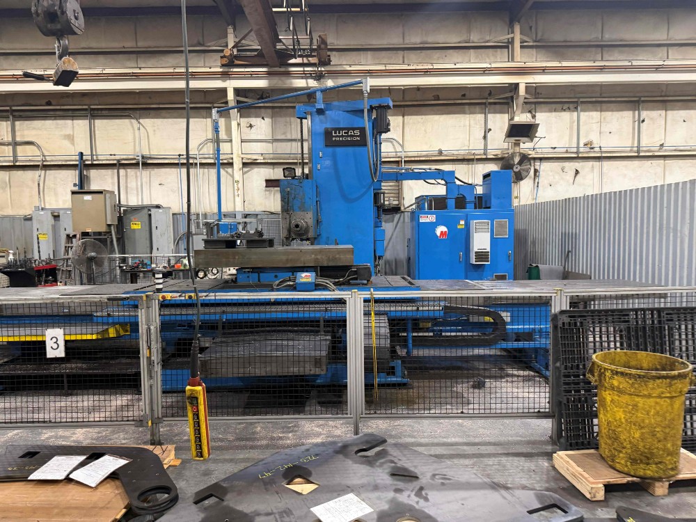 5" Lucas CNC table type Boring Mill, 60" x 144" table, X-132', Y-72", 4th Axis Rotary Table, Aero Space - Image 1