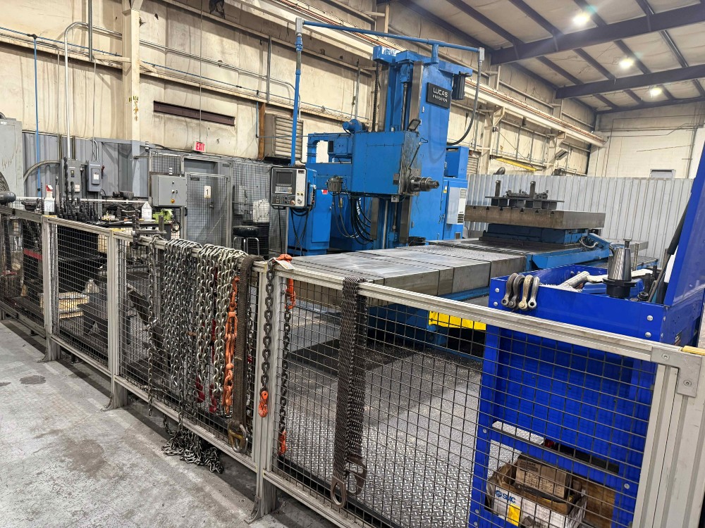 5" Lucas CNC table type Boring Mill, 60" x 144" table, X-132', Y-72", 4th Axis Rotary Table, Aero Space - Image 4