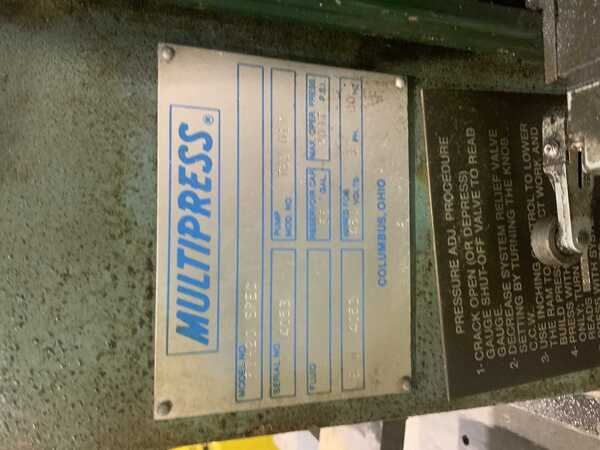 20 Ton, Denison #F3H20-Spec, C-frame hydraulic press, touch screen controls, dual thumb slots - Image 6