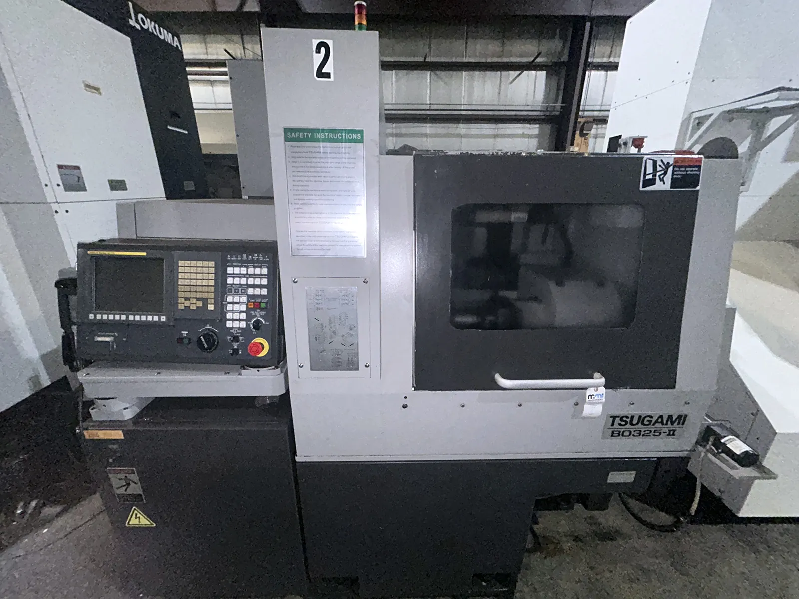 Tsugami #B0325-II, swiss type automatic screw machine, 12.6" length, robot, vibratory bowl feeder, Fanuc - Image 1