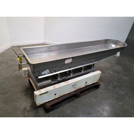 Allen-Bradley Systems/FMC Corp #F7135112, Vibrating Pan Conveyor Feeder, 18" wide x 85" long stainless steel - Image 3