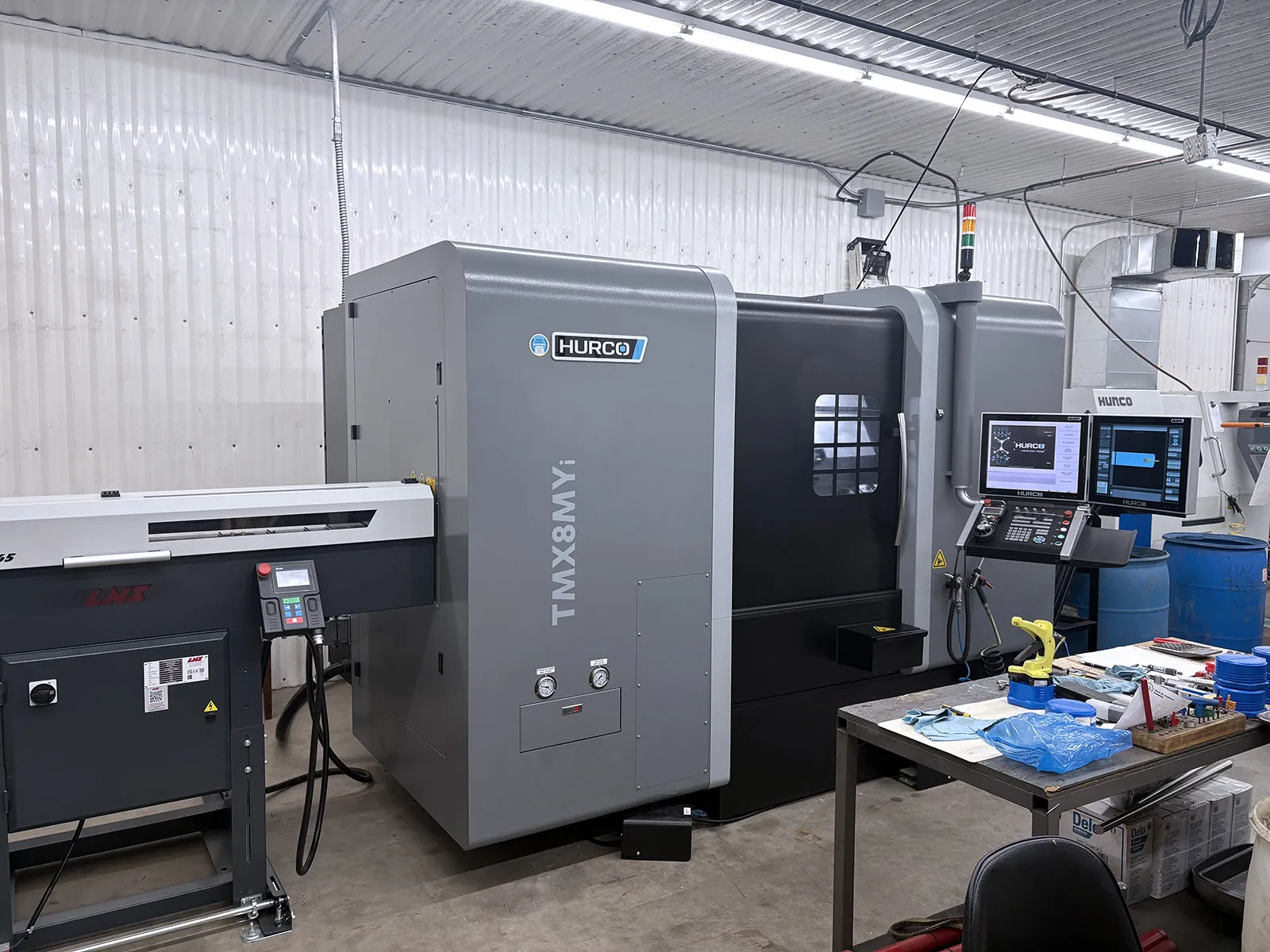 Hurco #TMX8MYI, CNC lathe, 20" swing, 8" chuck, 3-jaw, 2" bar, 17" centers, 12 turret, LNS Quick Load Servo - Image 1