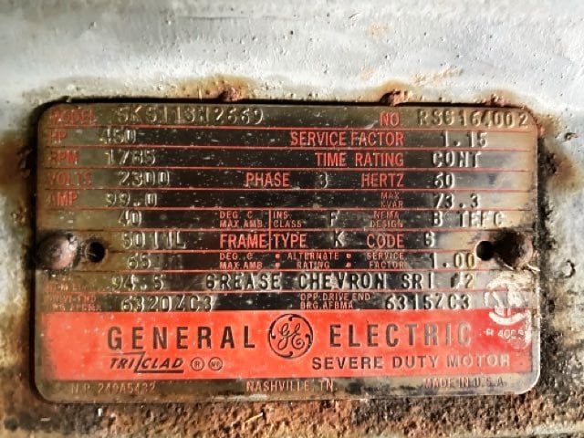 450 HP 1800 RPM General Electric, Frame 5011L, TEFC BB, 2300 Volts - Image 2