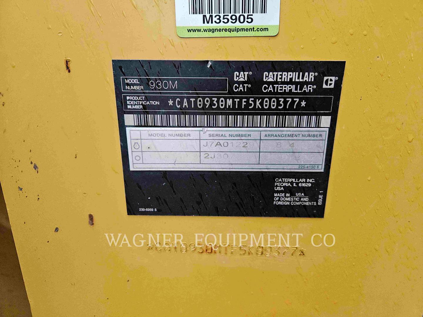 Cat 930M, Wheel Loader, 6535 hours, S/N: F5K00377, 2019 - Image 6