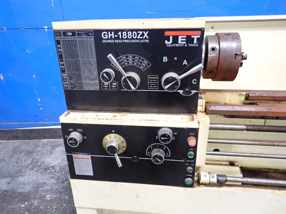 80" x 18" Jet #GH-1880ZX, Gap Bed Lathe, 3.5" bore, 3 jaw 10" chuck, 230/460 V., tailstock - Image 10