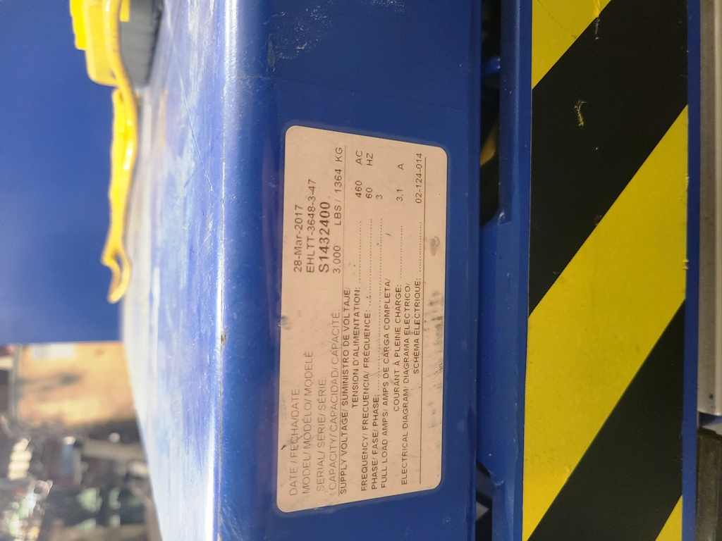 3000 lb. Vestil #EHLTT-3648-3-47, Hydraulic Scissor Lift Table, 48" x 36" platform, 47" raised height, 45&deg; - Image 3