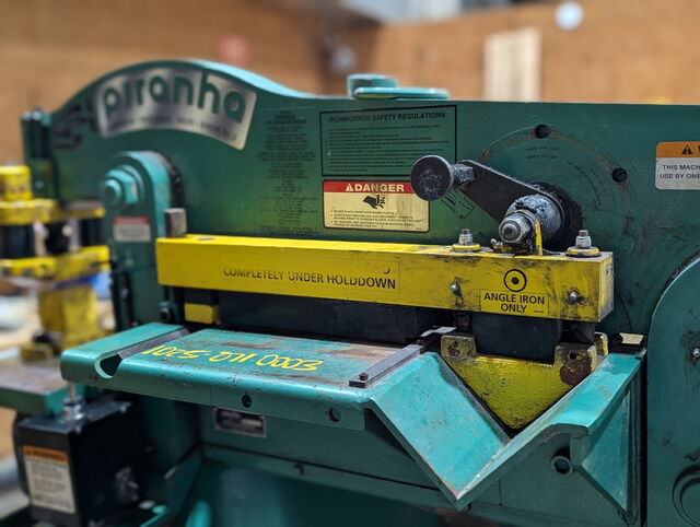 5" x 5" x 3/8" Piranha #P50, Ironworker, 50 ton, 4.25" stroke, 8" throat depth, 3 HP, 440 Volt - Image 3