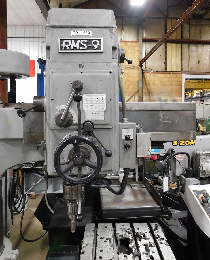 3' -9" Ikeda #RMS-9, radial drill, #4MT, 50-1500 RPM, power elevation, manual clamp, 1979 - Image 2