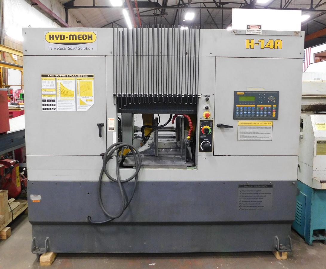 14" x 14" Hyd-Mech #H-14A, automatic horizontal bandsaw, 1-1/4" x .042" x 15' 2" blade, 49-377 SFPM, 10' - Image 1