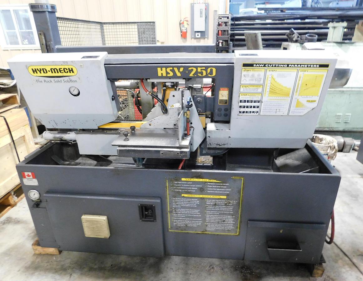 10" x 10" Hyd-Mech #HSV250, automatic horizontal bandsaw, 1" x .035" x 11' 10" blade, 50-350 SFPM - Image 1