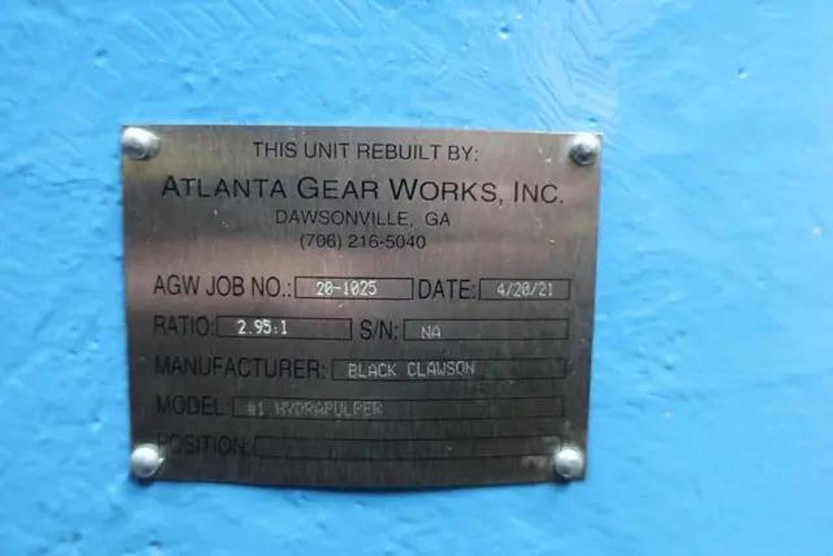 Black Clawson #1-HYDRAPULPER, Pulper Drive Unit, 3.18" input diameter, 2.95/1 ratio, 2021 - Image 2