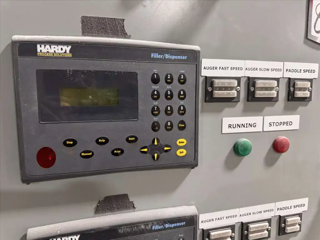 Tecweigh chemical additive system, (3) additive hoppers with hardy fillter dispenser PLC controls, KWS 6" - Image 4