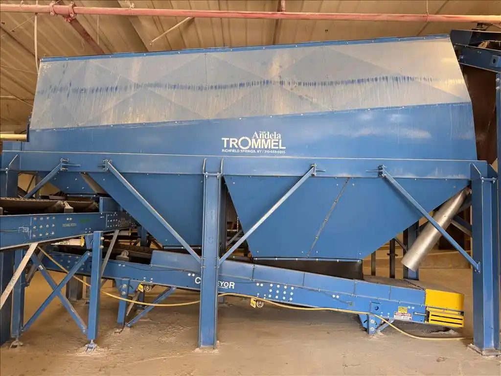 Andela, 20 ton/hr. glass pulverizing line, with surge hopper, pulverizer, trommel screen, label remover - Image 4