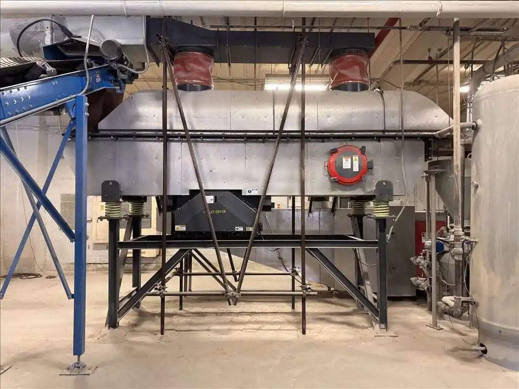Andela, 20 ton/hr. glass pulverizing line, with surge hopper, pulverizer, trommel screen, label remover - Image 7