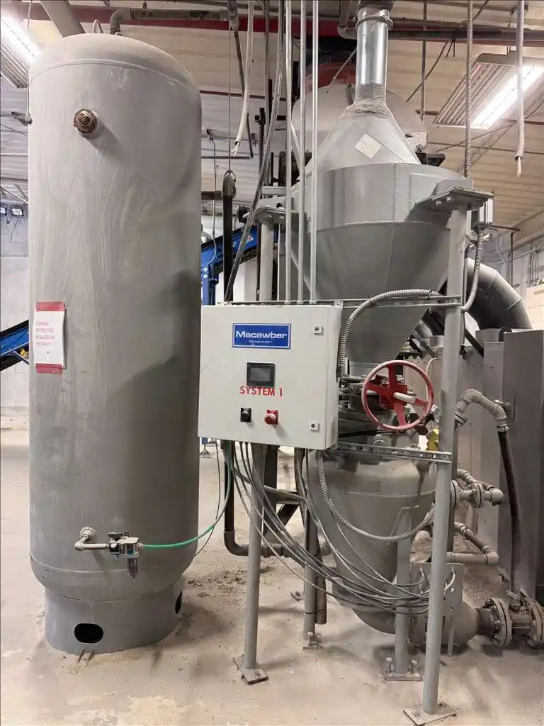 Andela, 20 ton/hr. glass pulverizing line, with surge hopper, pulverizer, trommel screen, label remover - Image 9