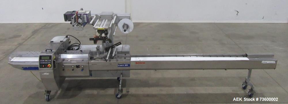 Bosch Doboy #Linium-301, Horiz Flow Wrapper, Stainless Steel, 350 PPM, conveyor, casters (3 available) - Image 1