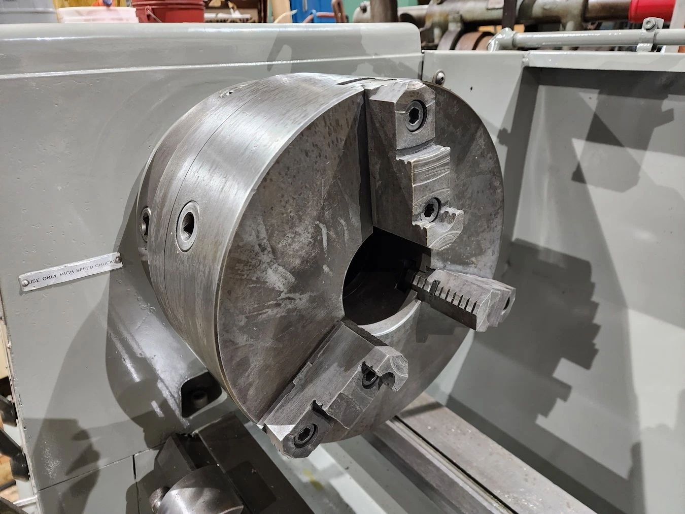 21" x 120" Clausing #Colchester, Engine Lathe, 3.5" bore, 3 jaw 12" chuck, 1400 RPM, 12.5 HP, Steady Rest - Image 7