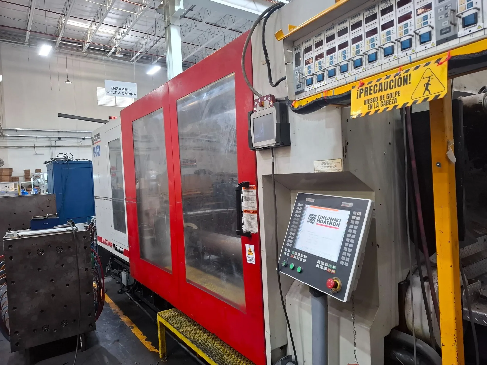 1125 Ton, 232 oz., Milacron #MG-1100-232, horizontal plastic injection molder, 61" x 47.2" tie bar spacing - Image 2