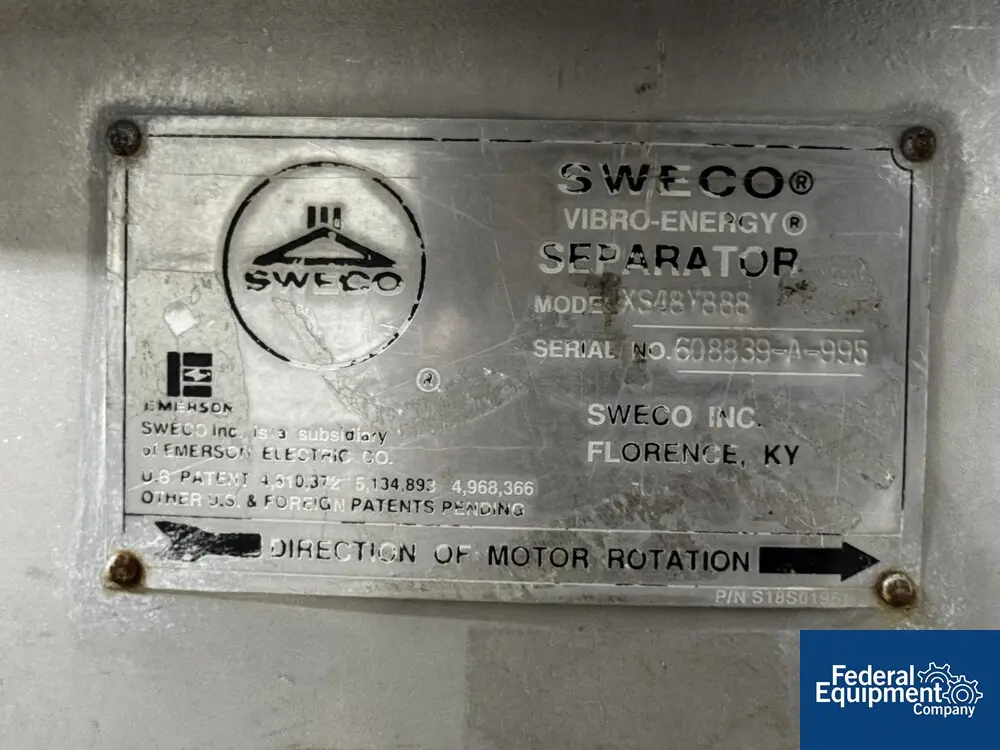Sweco #ZS48Y888, vibro separator, 2.5 HP, on base, 460 V. - Image 1