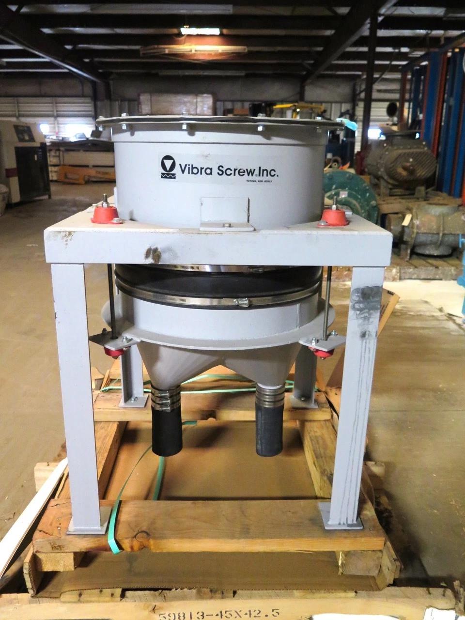Vibra Screw #20-3, Live Bottom Bin, 1/2 HP motor, carbon steel, dual outlet - Image 1