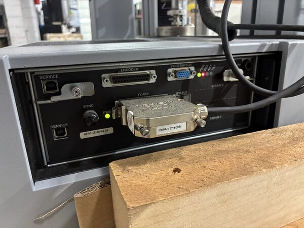 1125 lbf (5kN) Instron #34TM-5, Tensile Tester, 44" tension testing opening, 16.5" x 5" table, 44" testing - Image 8